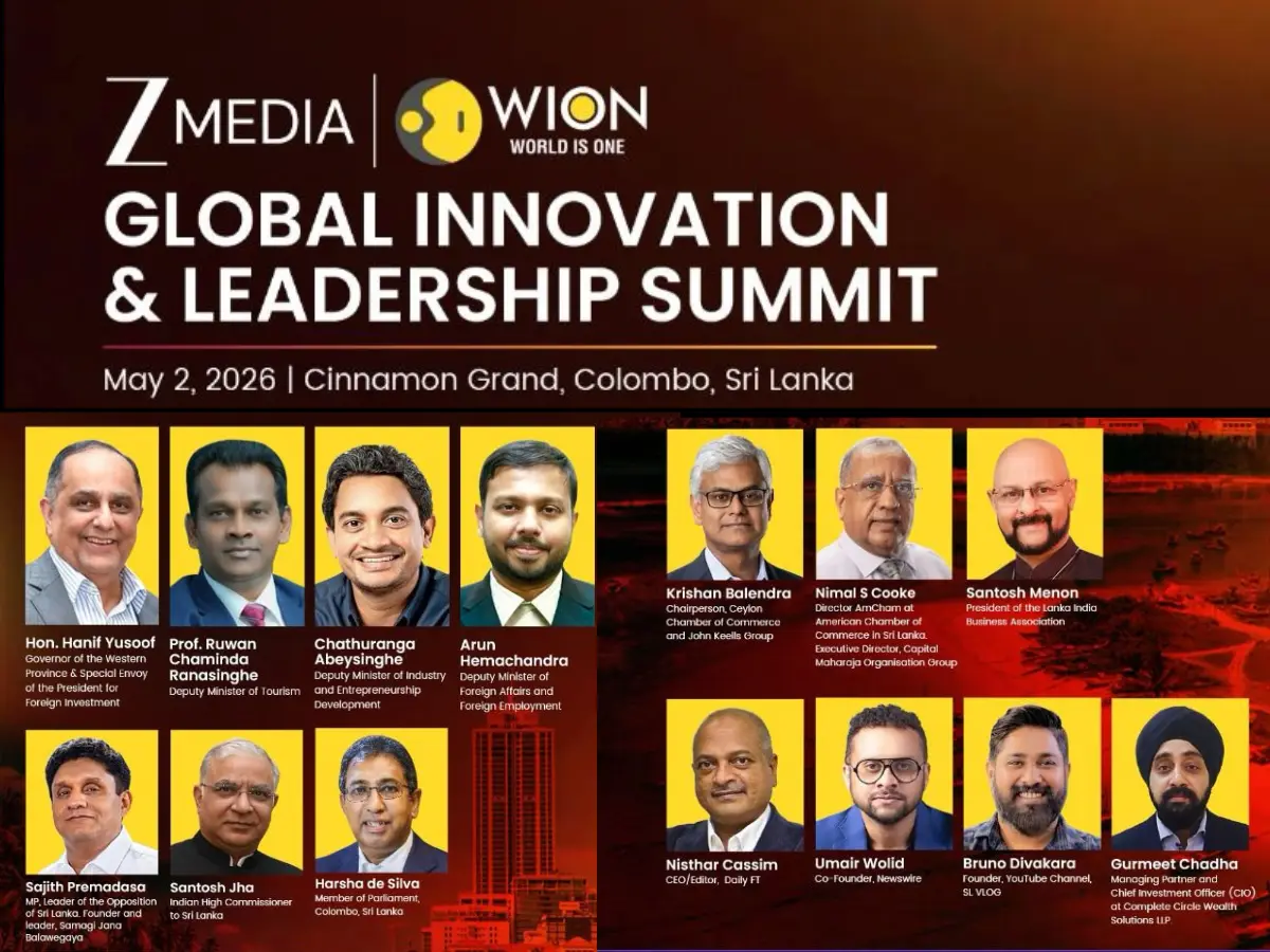 Zee WION Global Innovation & Leadership Summit in Colombo, Sri Lanka on 2nd May Zee WION Global Innovation & Leadership Summit in Colombo, Sri Lanka on 2nd May