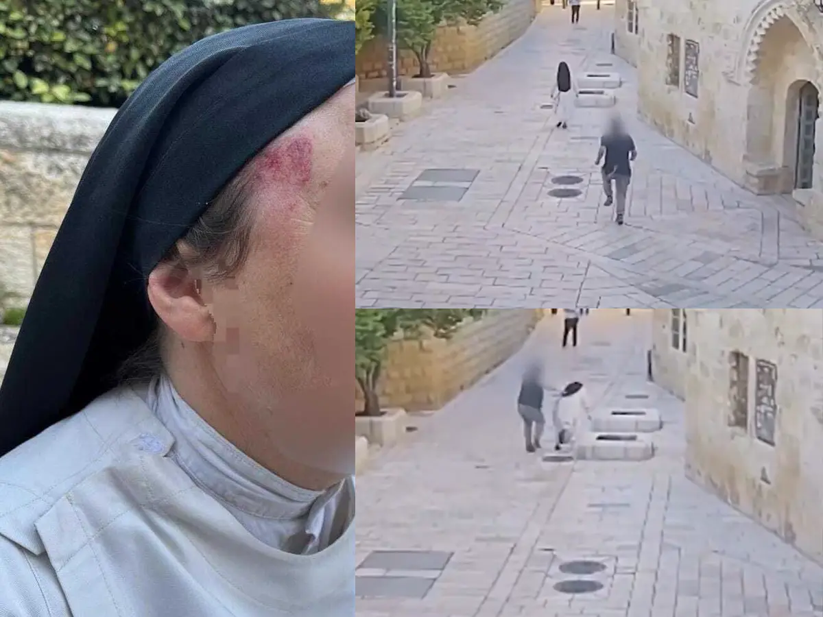 Caught on camera: Chilling moment a French nun is kicked and beaten by Israeli man near Jerusalem’s Last Supper site | WATCH Caught on camera: Chilling moment a French nun is kicked and beaten by Israeli man near Jerusalem’s Last Supper site | WATCH