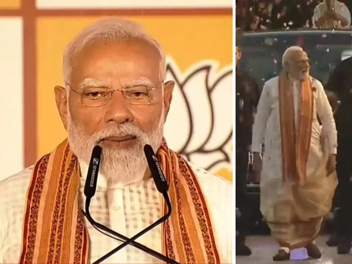 PM Modi celebrates historic West Bengal election win in traditional ‘Kochano Dhoti’ and Kurta PM Modi celebrates historic West Bengal election win in traditional ‘Kochano Dhoti’ and Kurta