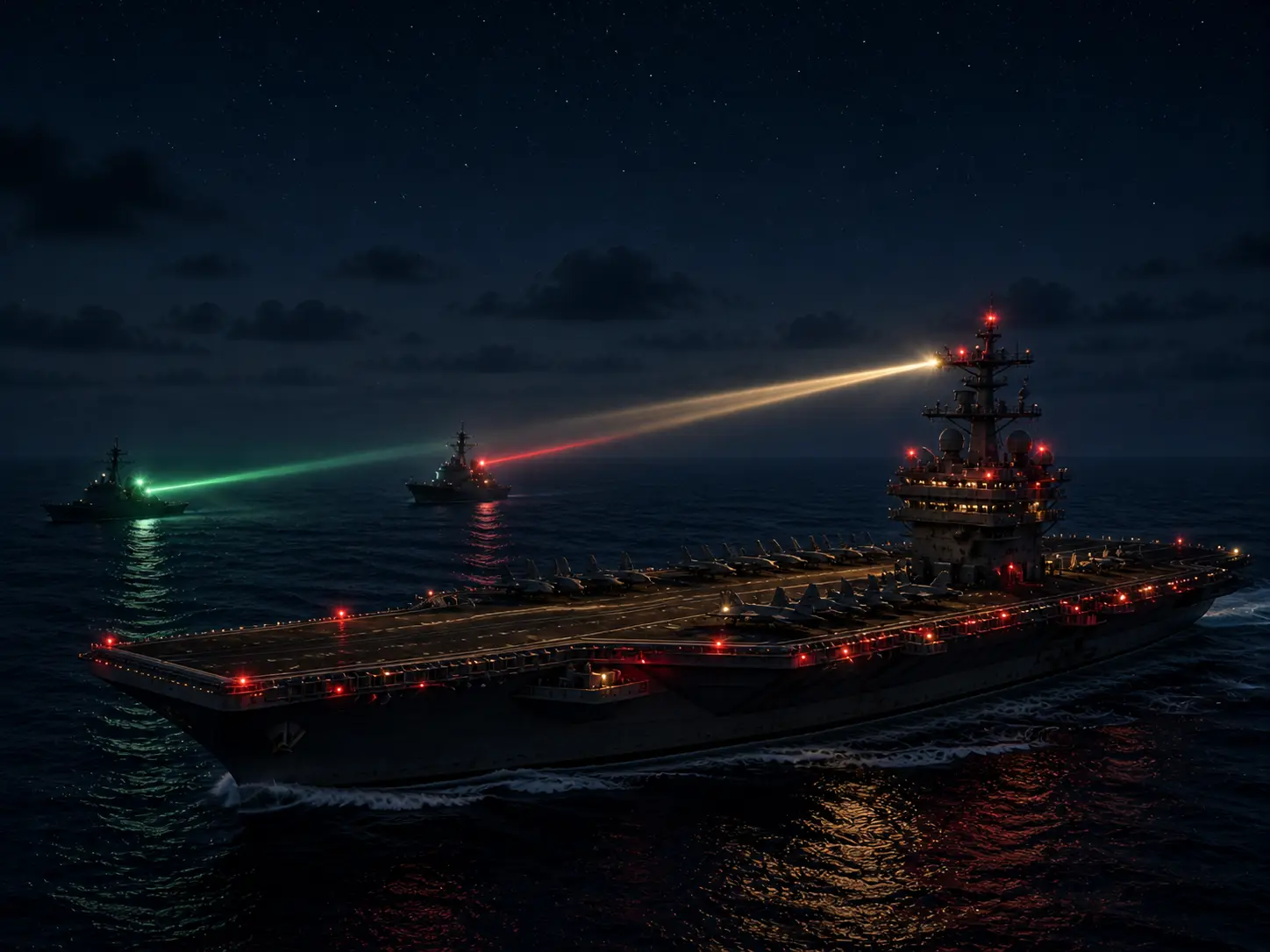 'Aldis Lamps': How the USS Abraham Lincoln talks to other ships using light