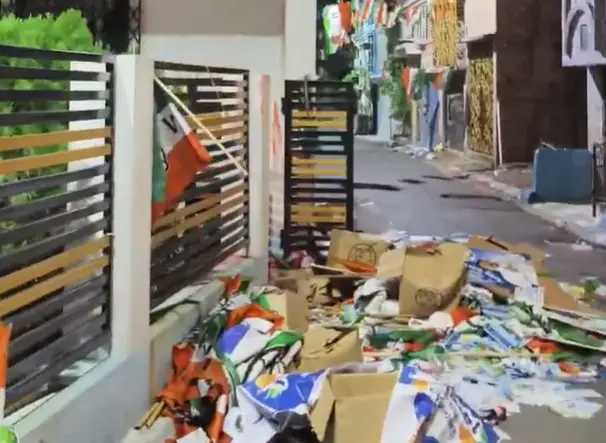 After BJP sweep, security eased at Mamata Banerjee’s home; TMC flags replaced in Kolkata office