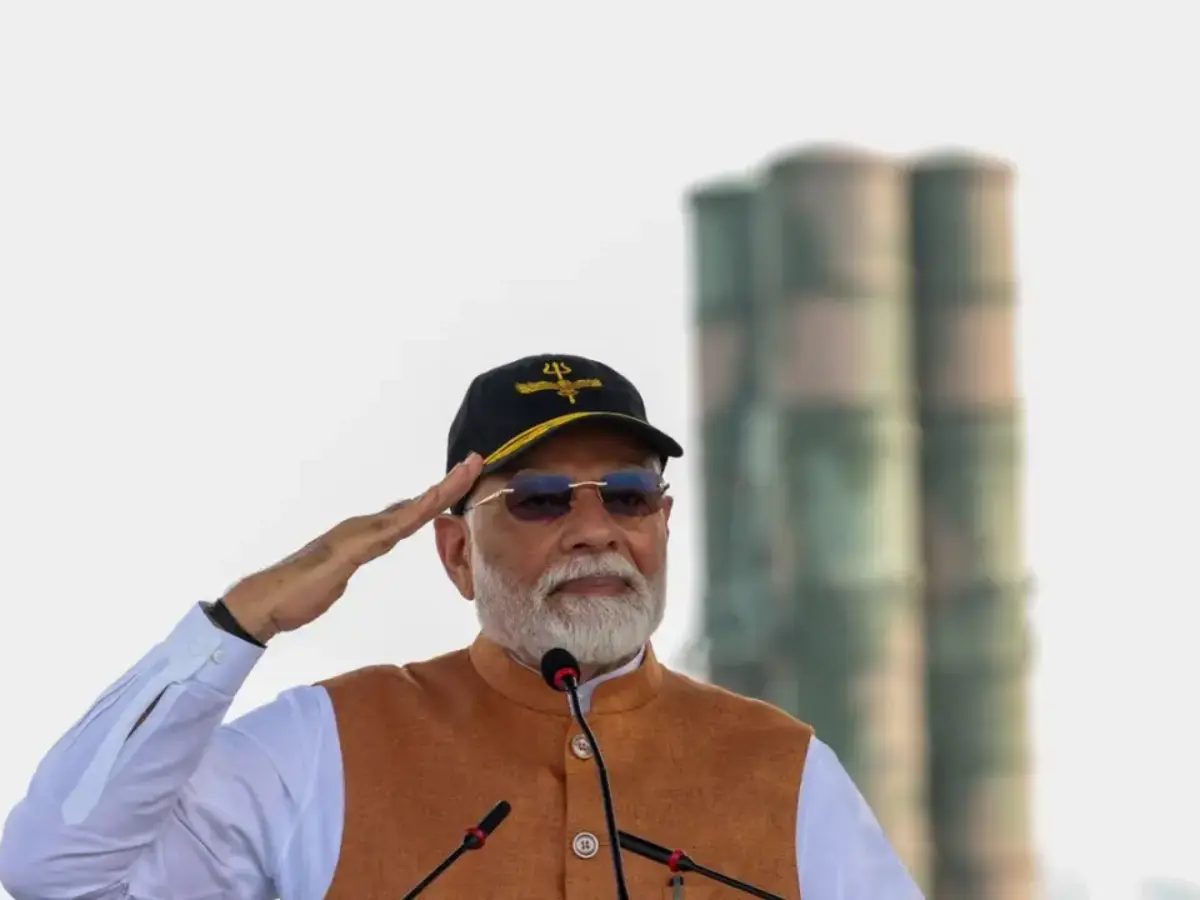 PM Modi's Adampur Air Base visit with S-400 in background