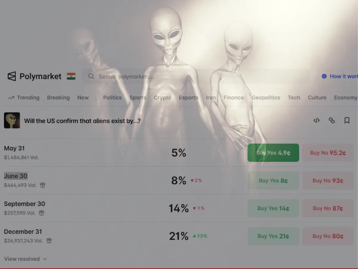 Polymarket bets on aliens being REAL as Donald Trump hypes UFO files release Polymarket bets on aliens being REAL as Donald Trump hypes UFO files release
