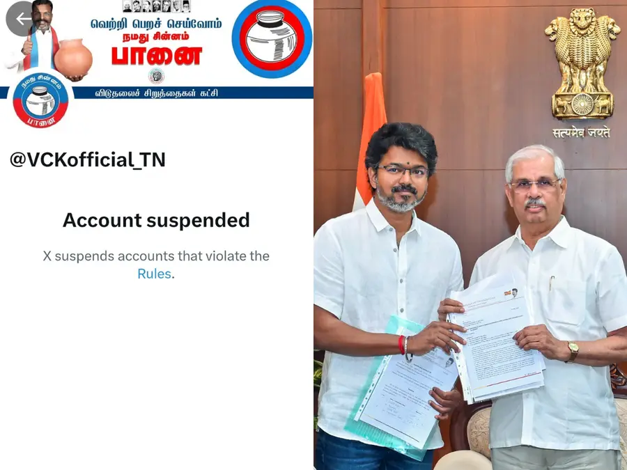'X' factor in Tamil Nadu political crisis: VCK account suspended after purported post supporting Vijay’s TVK