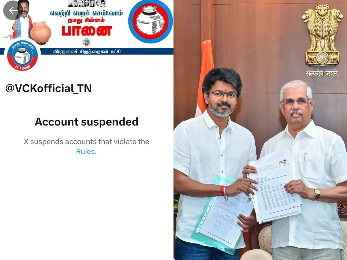 'X' factor in Tamil Nadu political crisis: VCK account suspended after purported post supporting Vijay’s TVK 'X' factor in Tamil Nadu political crisis: VCK account suspended after purported post supporting Vijay’s TVK