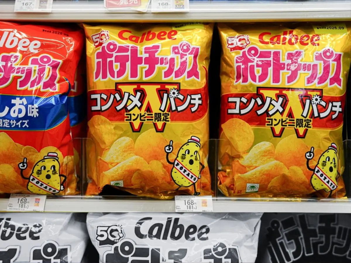 Iran conflict triggers ink shortage as Japanese snack giant switches to black-and-white packaging