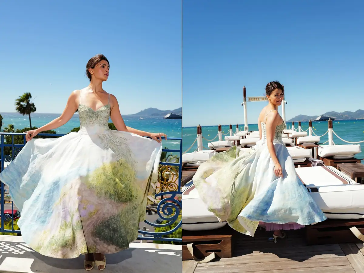 Styled in a hand-painted 50s dress