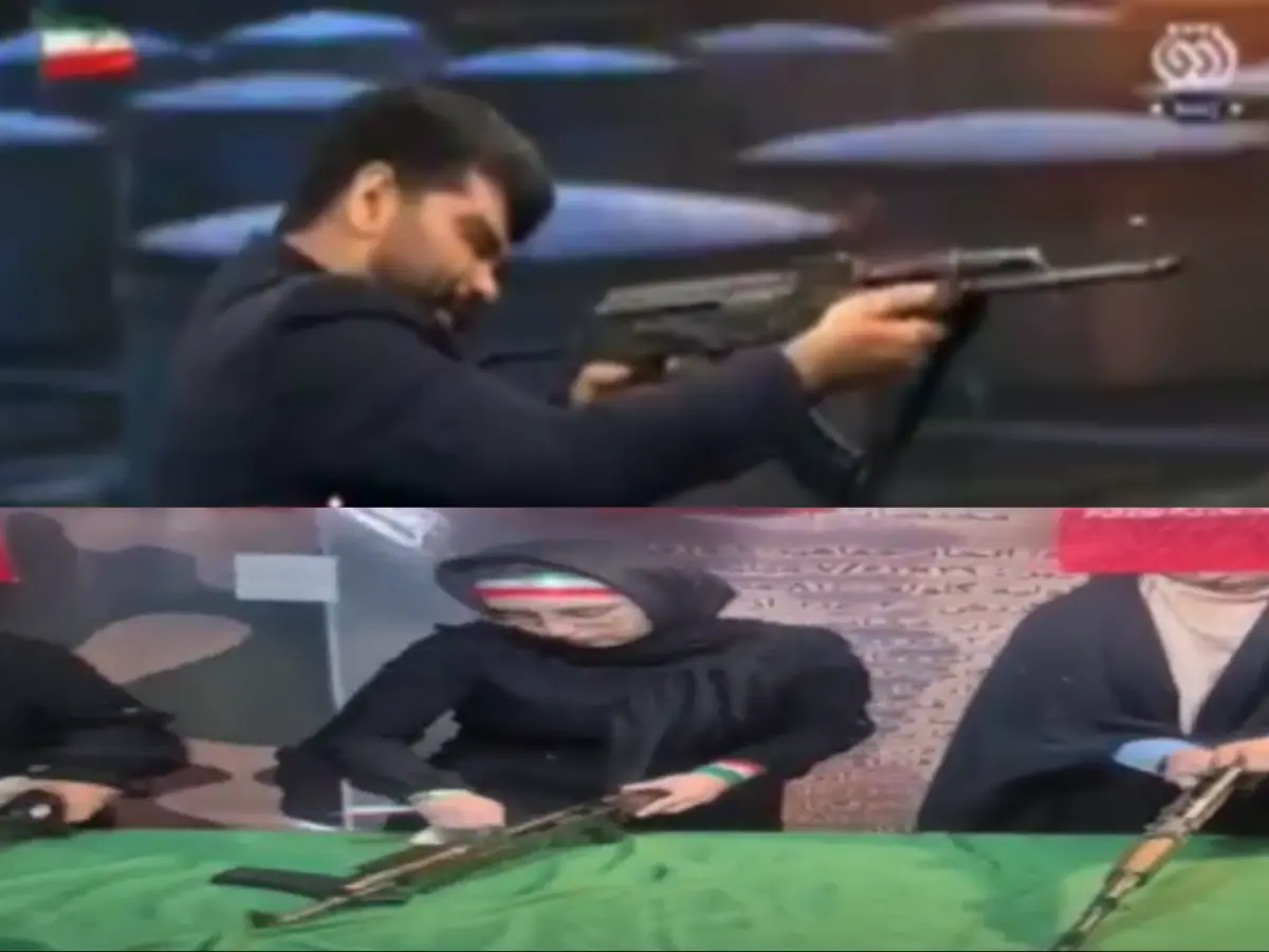 Iran's state TV launches ‘Sacrifice Life’ campaign: Host shoots at UAE flag, gives AK-47 training demo: WATCH