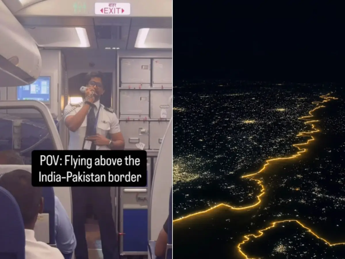WATCH | IndiGo pilot captures rare night view of India-Pakistan border, video goes viral