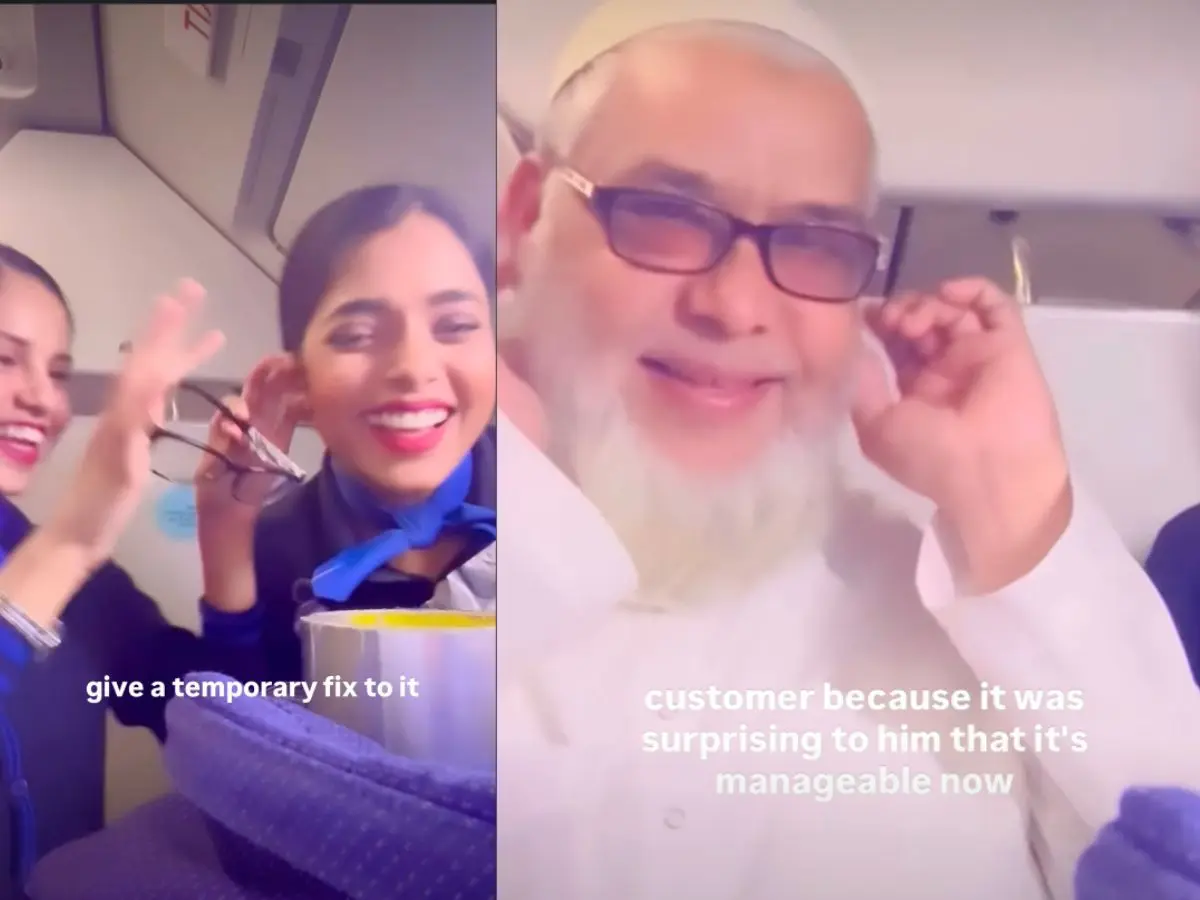IndiGo crew member fixes passenger’s broken glasses mid-flight, internet applauds IndiGo crew member fixes passenger’s broken glasses mid-flight, internet applauds