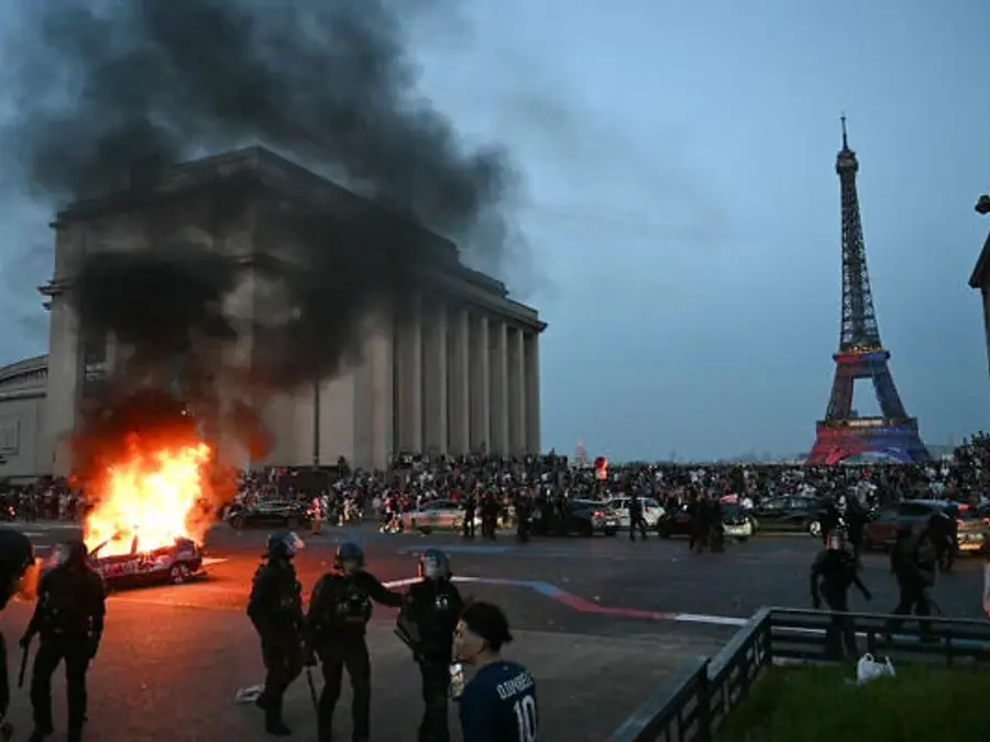 Violence erupts in Paris as PSG celebrates Champions League win against Arsenal; 416 people arrested