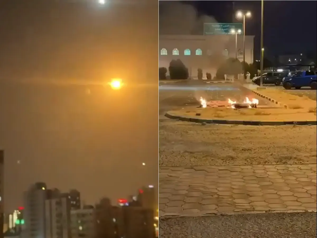 WATCH: Explosions light up Kuwait sky as Iran attacks US military base in Bahrain WATCH: Explosions light up Kuwait sky as Iran attacks US military base in Bahrain