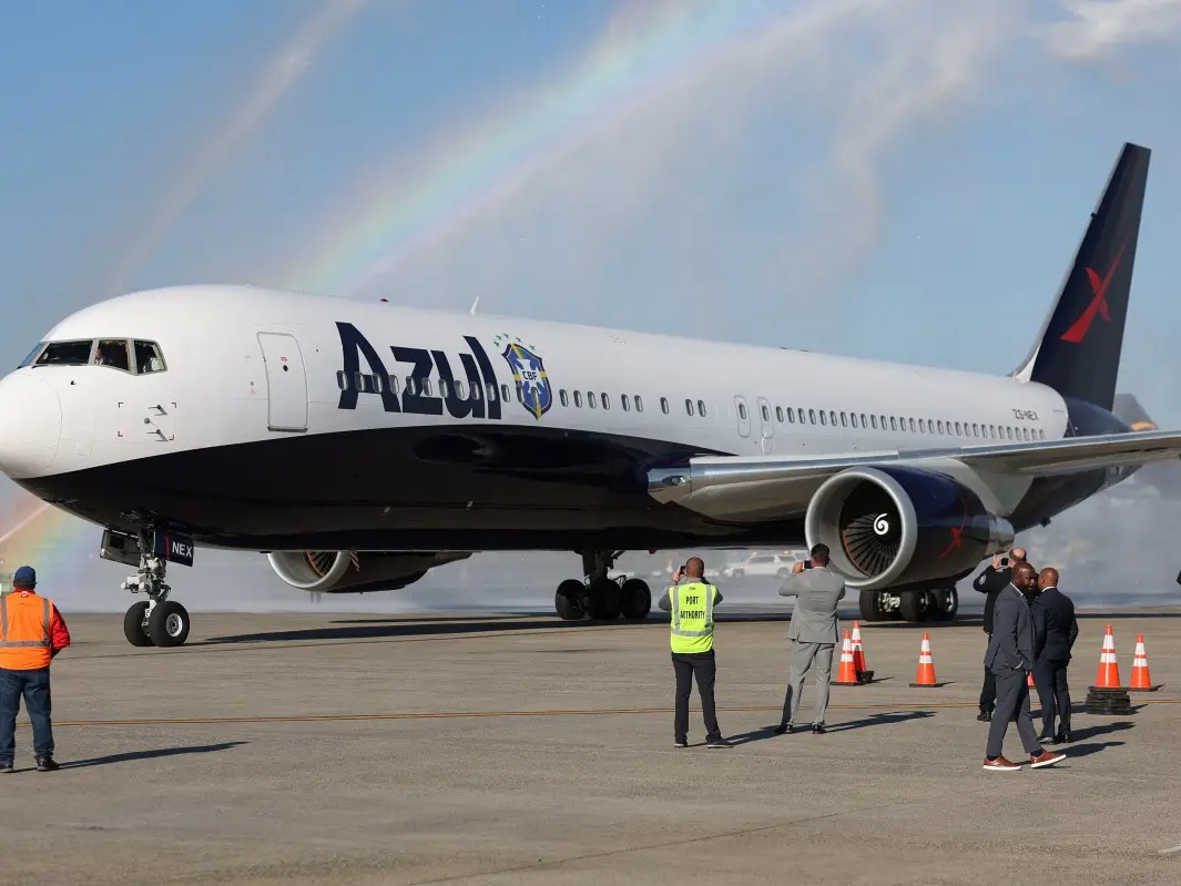 Bizarre belief! Brazil's $200 million jet carrying Neymar and Co is 'baptised' before take-off Bizarre belief! Brazil's $200 million jet carrying Neymar and Co is 'baptised' before take-off