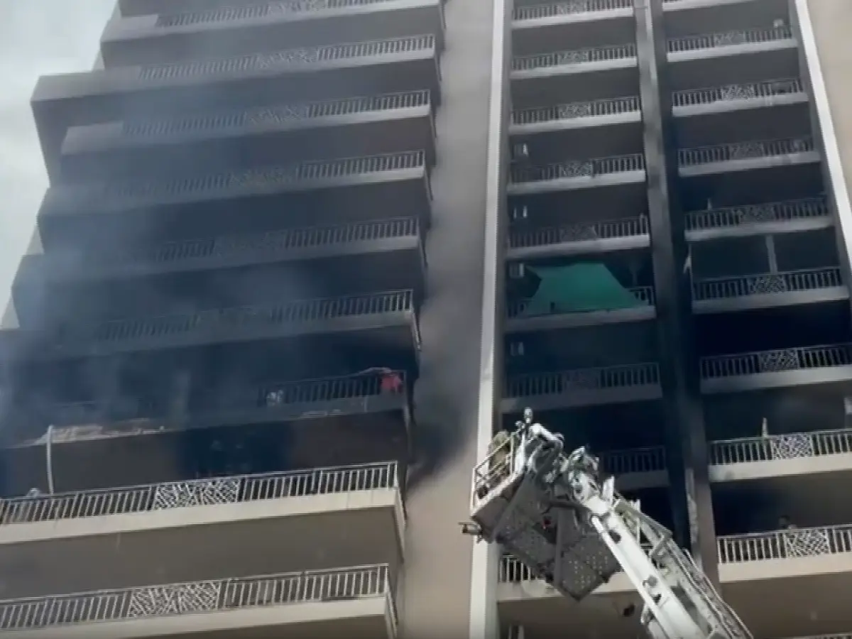 Massive fire erupts in Noida’s Ivy County apartment complex, rescue operation underway | WATCH Massive fire erupts in Noida’s Ivy County apartment complex, rescue operation underway | WATCH