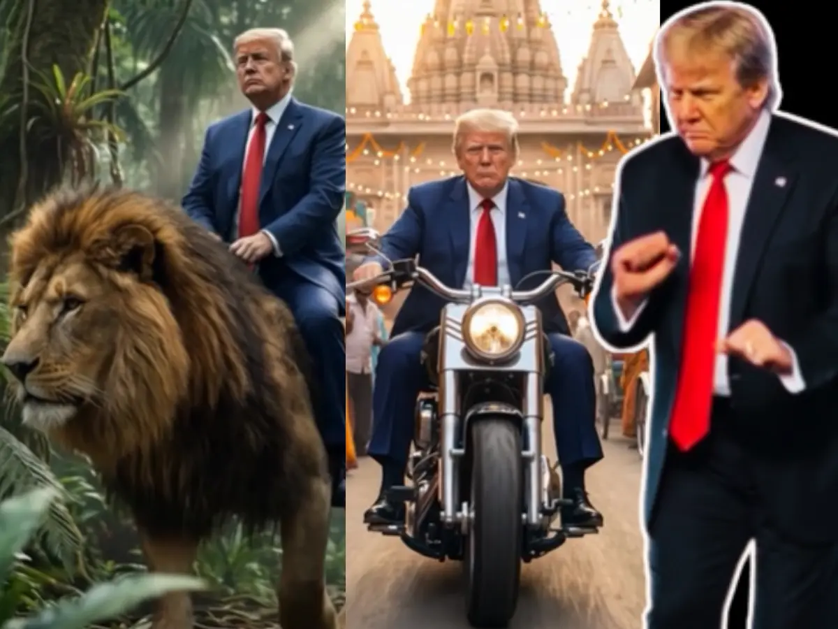 Trump shares AI-video of himself riding bike in India, lion in jungle: What is it about Trump shares AI-video of himself riding bike in India, lion in jungle: What is it about