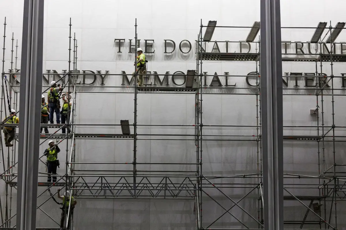 Workers remove Trump's name from Kennedy Center in dramatic overnight operation