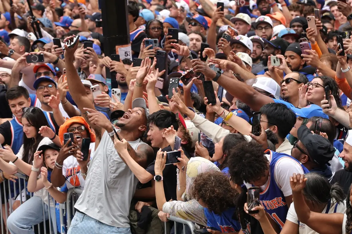 Confetti rains down on New York