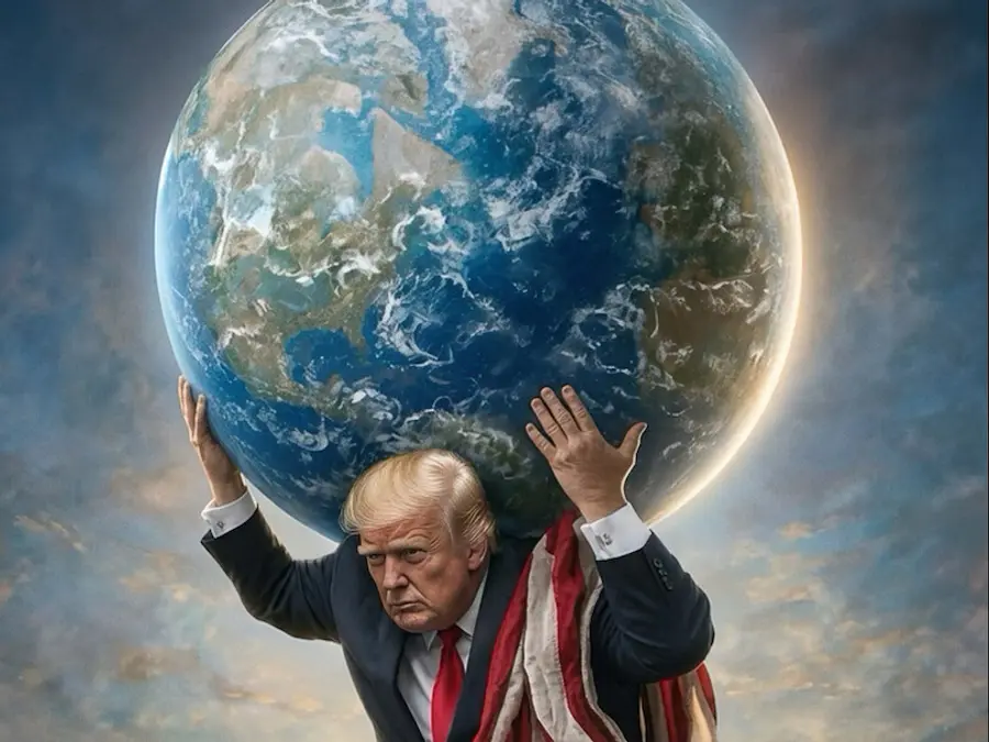 Why did Donald Trump share an Atlas-like AI image on Truth Social?