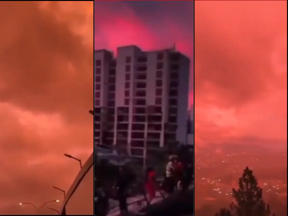 Sky turns eerie red in Venezuela, triggering shock and awe amid quake tragedy - Video Sky turns eerie red in Venezuela, triggering shock and awe amid quake tragedy - Video