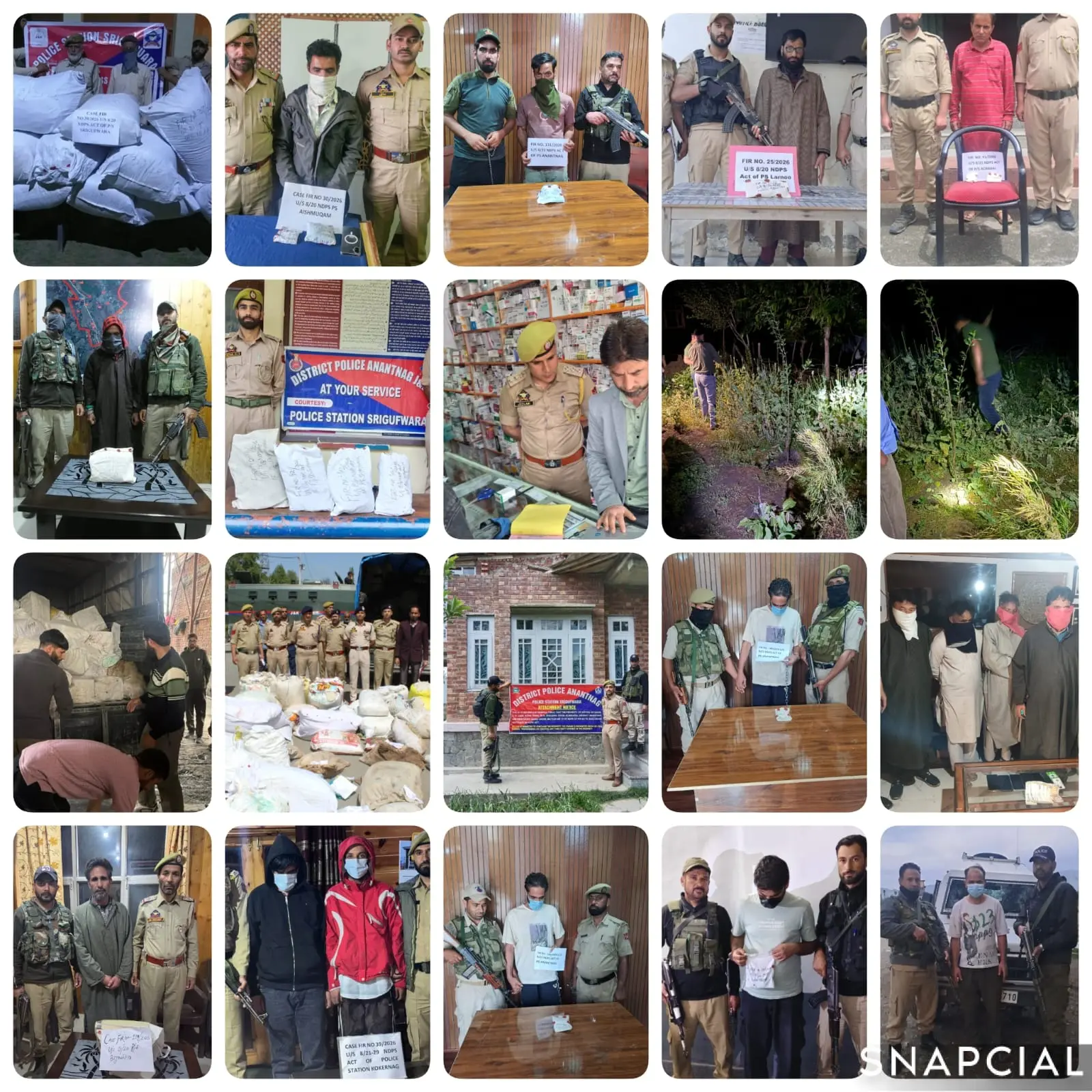 Anantnag Police registers 345 NDPS cases, arrests 372 drug peddlers in first half of 2026