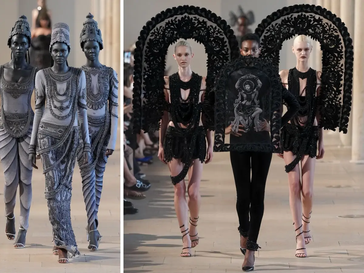 ‘Devi’ struts the runway! Rahul Mishra brings ancient Indian temple sculptures to life at Paris Haute Couture Week ‘Devi’ struts the runway! Rahul Mishra brings ancient Indian temple sculptures to life at Paris Haute Couture Week