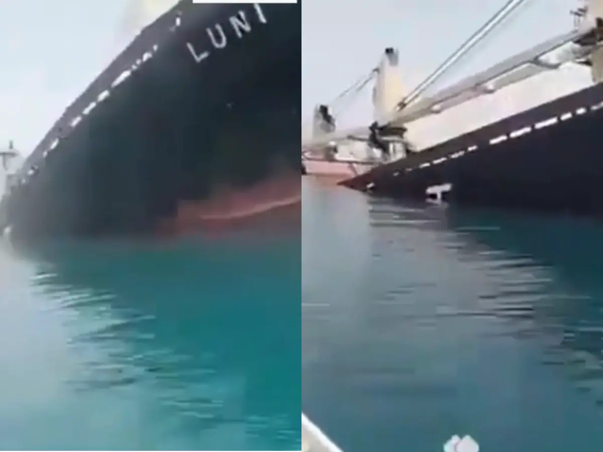 Video shows cargo ship that left India sinking in Strait of Hormuz, link with war unclear Video shows cargo ship that left India sinking in Strait of Hormuz, link with war unclear