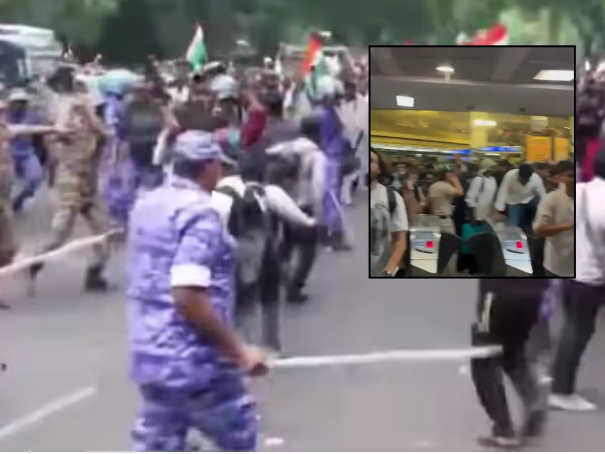 Lathi-charge, tear gas, commuters jumping metro gates: Videos show what's happening at CJP's 'Chalo Sansad' march Lathi-charge, tear gas, commuters jumping metro gates: Videos show what's happening at CJP's 'Chalo Sansad' march