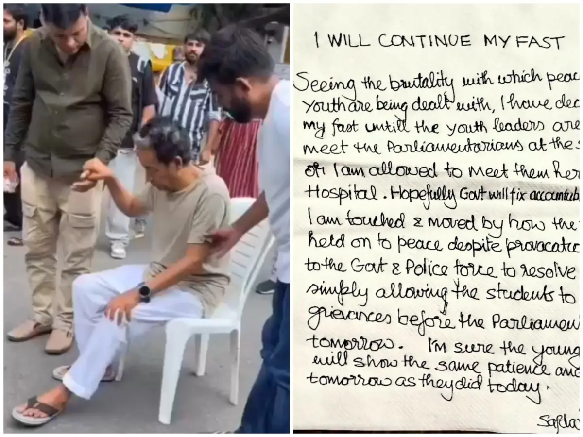 Wangchuk announces to continue his fast until youth leaders allowed to meet Parliamentarians Wangchuk announces to continue his fast until youth leaders allowed to meet Parliamentarians