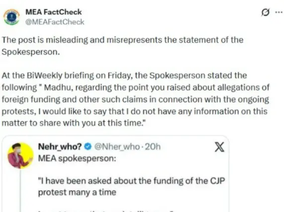 India's foreign ministry debunks viral claim made during last week's protests India's foreign ministry debunks viral claim made during last week's protests