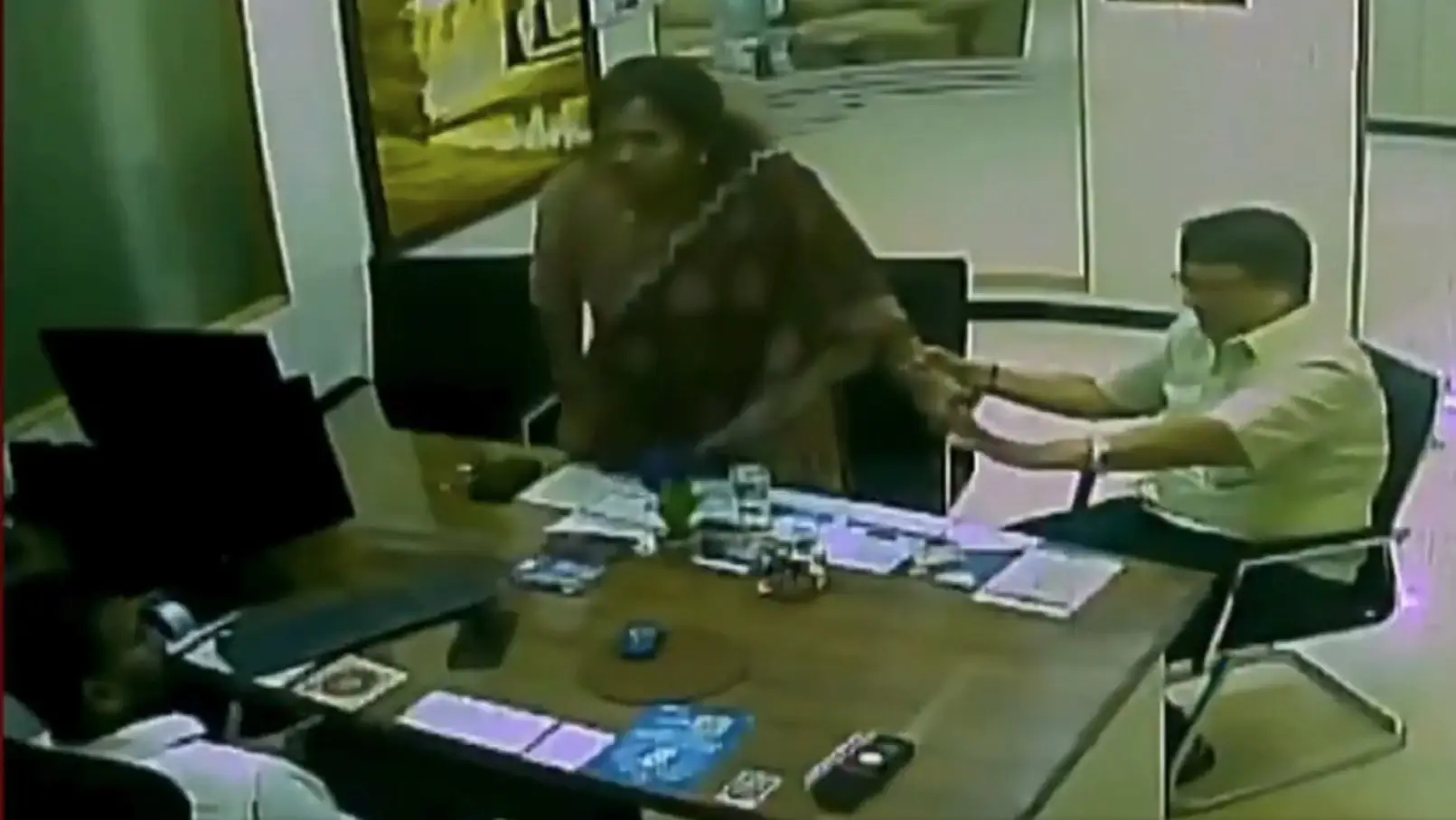 DMK founder Karunanidhi’s granddaughter booked for slapping SBI branch manager | Video