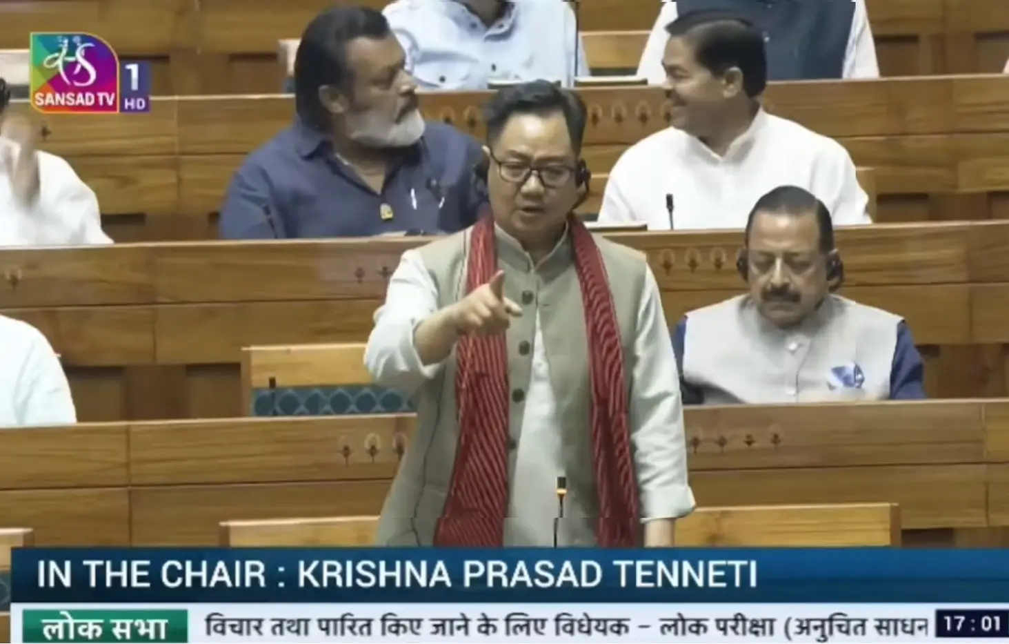 Parliament adjourned for the day amid uproar; Rijiju slams Congress for stalling anti-paper leak bill debate