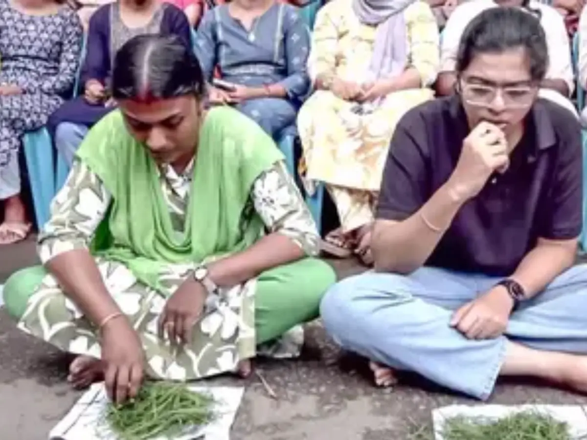In Kerala, PSC rank-holder teachers stage protest, eat grass outside Secretariat: Why are they protesting?