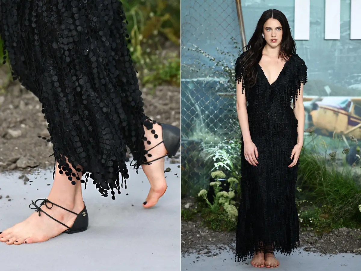 A barefoot sandal! Margaret Qualley steals the spotlight with her unusual fashion statement at The Dog Stars London premiere