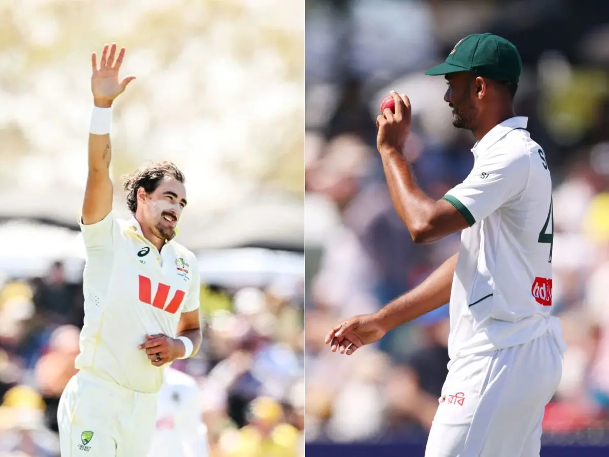 Mackay Test: Australia rolled for 210 as Shoriful takes 7/48; Starc strikes back on Day 2 Mackay Test: Australia rolled for 210 as Shoriful takes 7/48; Starc strikes back on Day 2
