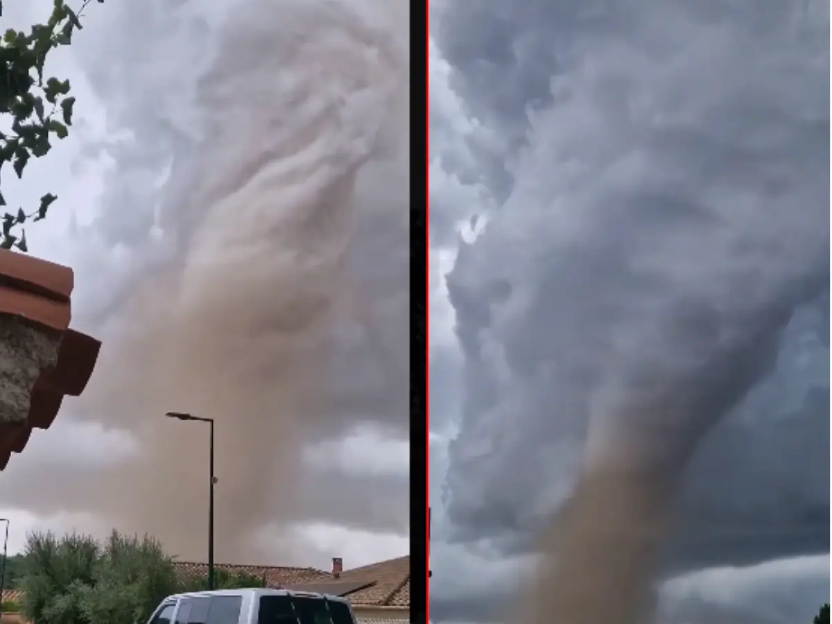 Supercell thunderstorm churns massive tornado in French village - Videos Supercell thunderstorm churns massive tornado in French village - Videos