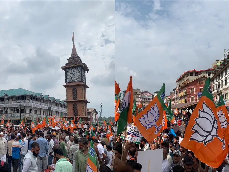 Srinagar witnesses twin protests as BJP and NC push rival agendas