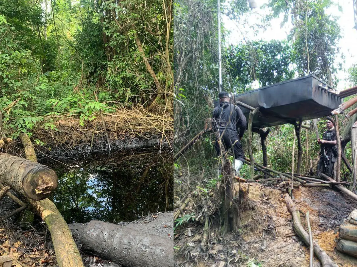 Nigerian Navy discovers 99,000 litres of suspected stolen, illegally refined products as it intensifies anti-crude oil theft operations Nigerian Navy discovers 99,000 litres of suspected stolen, illegally refined products as it intensifies anti-crude oil theft operations