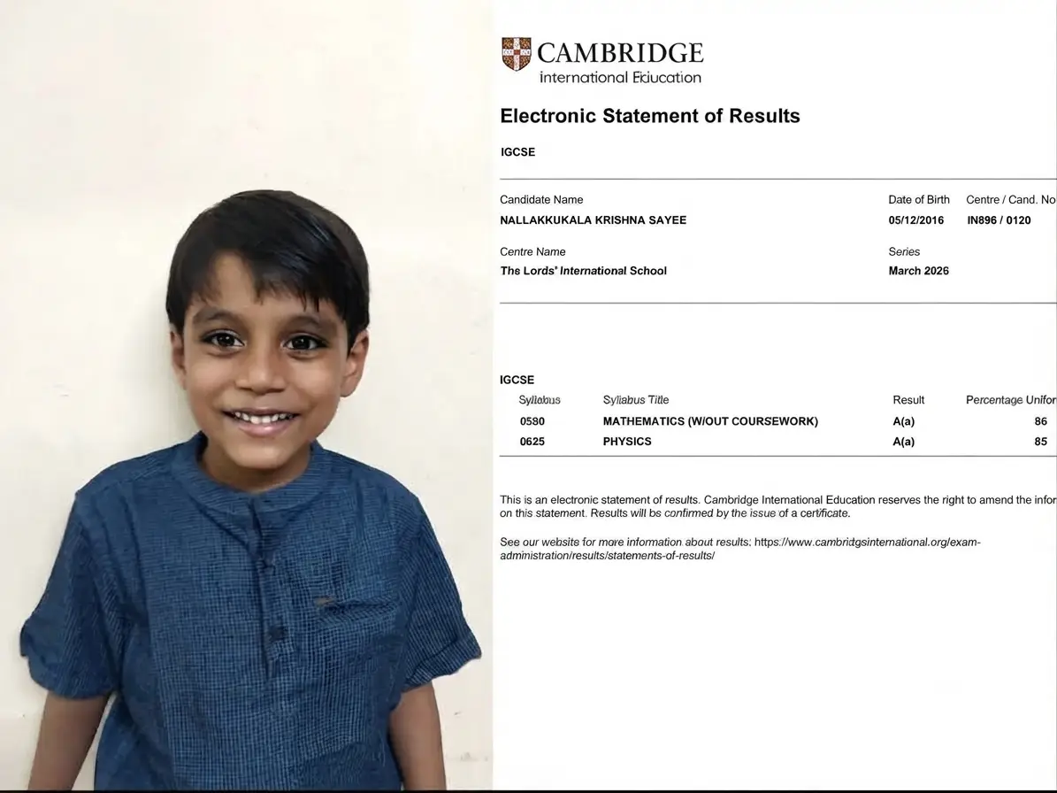 9-year-old Chennai prodigy clears Cambridge IGCSE grade 10 exams 9-year-old Chennai prodigy clears Cambridge IGCSE grade 10 exams