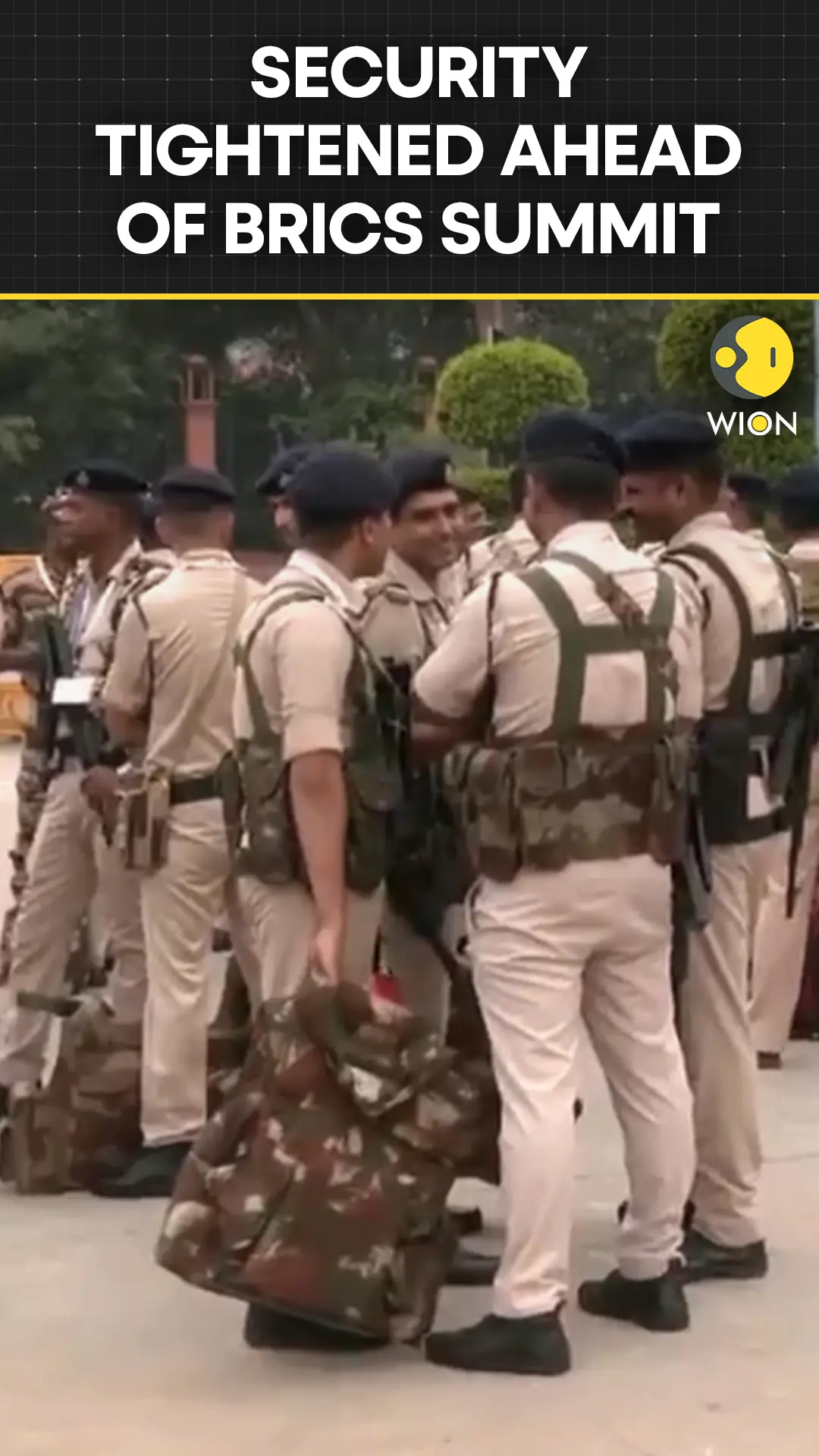 New Delhi: Heavy security deployed at Bharat Mandapam ahead of BRICS summit