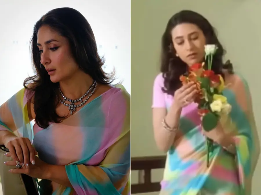 ‘Sisters forever’: Kareena Kapoor recreates Karisma Kapoor’s Zubeidaa Leheriya look at Daayra music launch