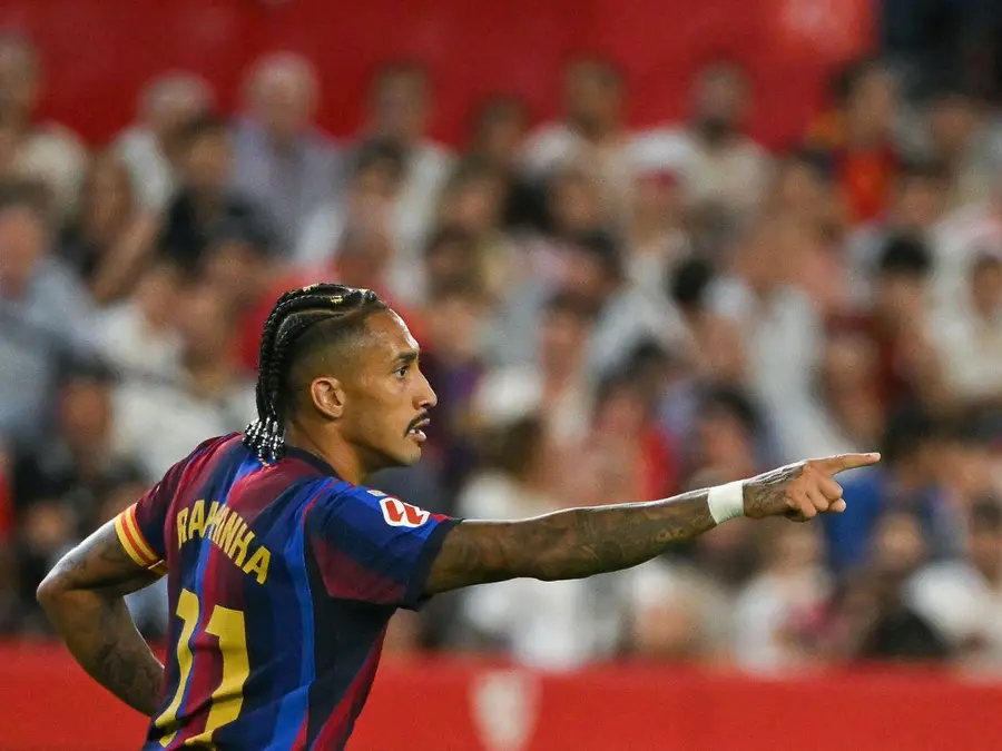 Raphinha hat-trick powers Barcelona to 3-1 win over Sevilla in La Liga