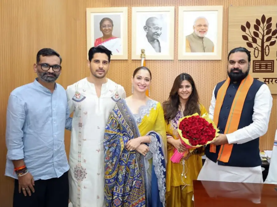 Sidharth Malhotra, Tamannaah Bhatia meet Bihar CM Samrat Choudhary ahead of The Vvaan release | See pics