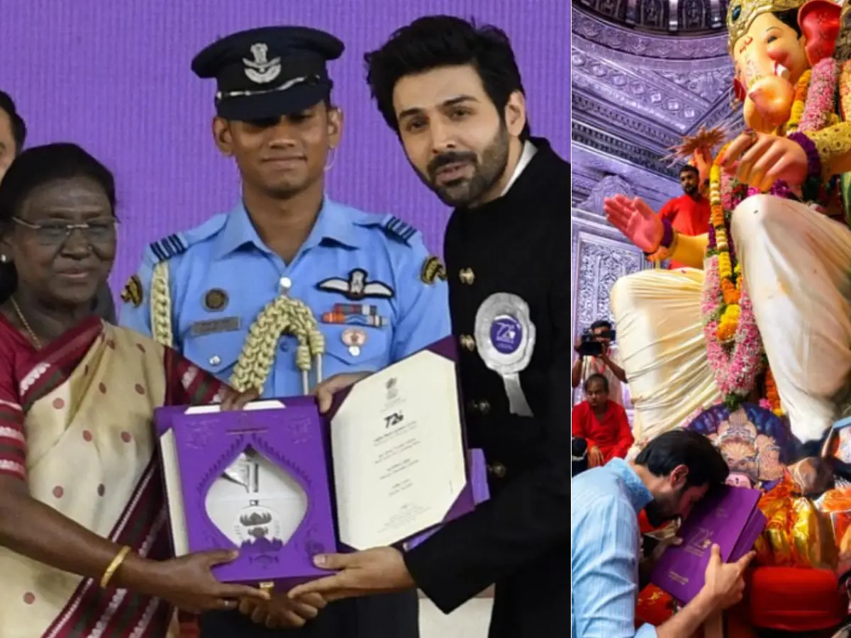 Kartik Aaryan seeks Lalbaugcha Raja’s blessings after National Award win for Chandu Champion