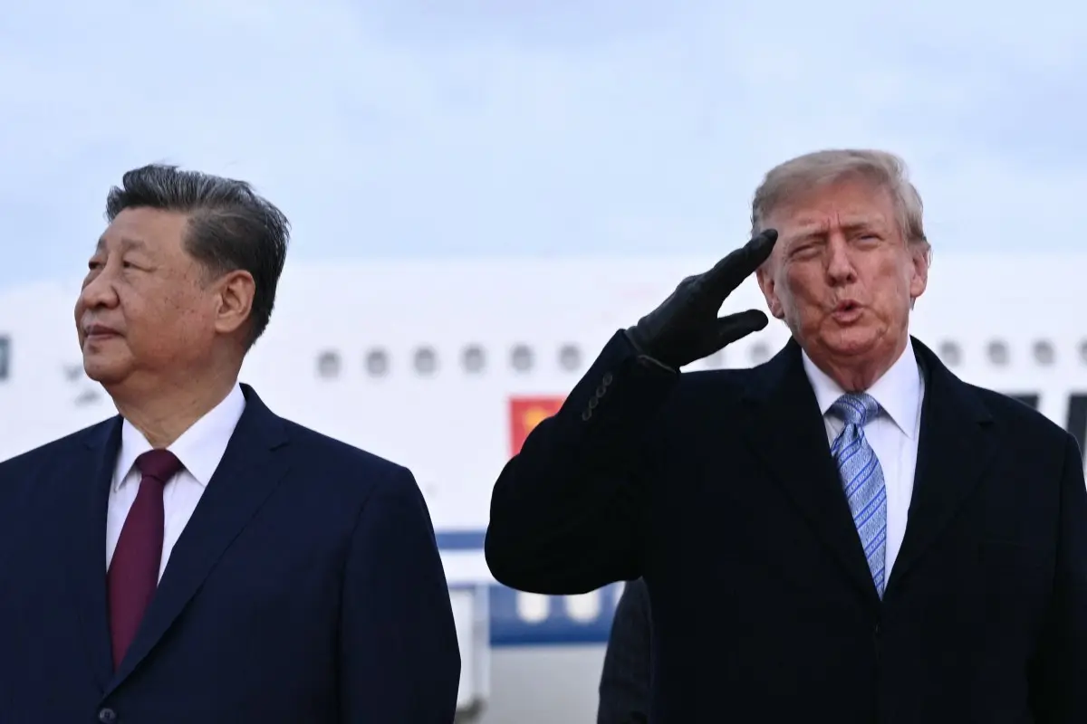 WATCH | Trump's reaction to B-1 bomber flyover during Xi's arrival goes viral