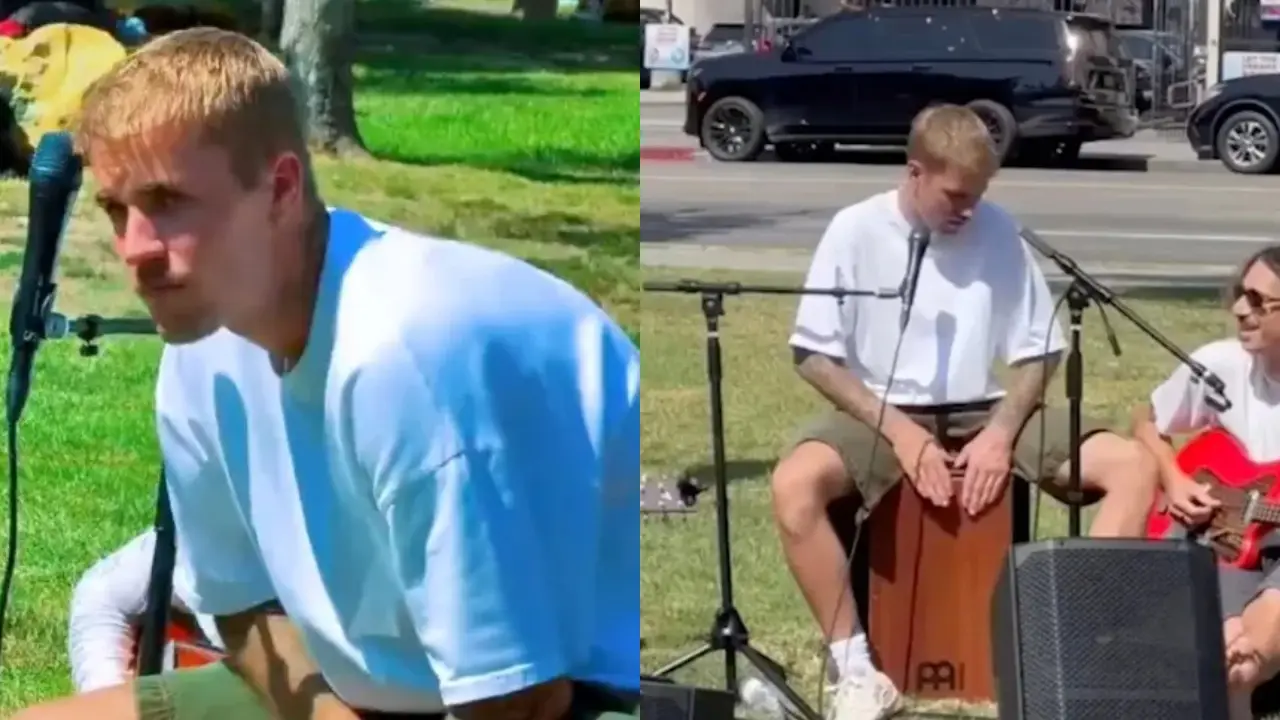 Justin Bieber turns LA’s MacArthur Park into an impromptu concert