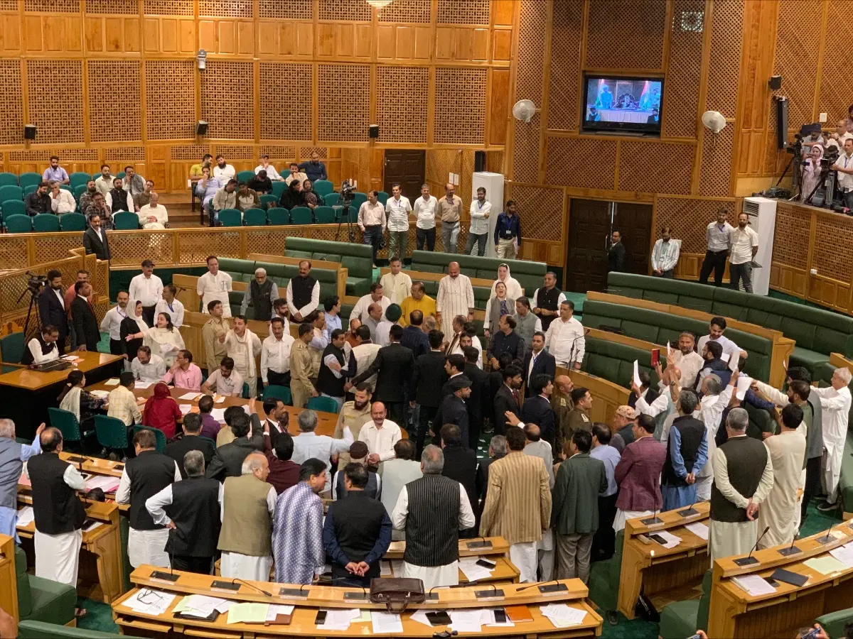 Ruckus in J&K Assembly over statehood resolution; BJP leaders enter well of house