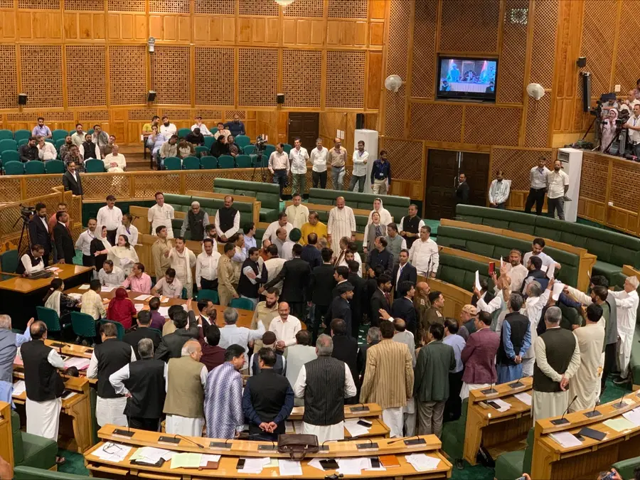 Ruckus in J&K Assembly over statehood resolution; BJP leaders enter well of house