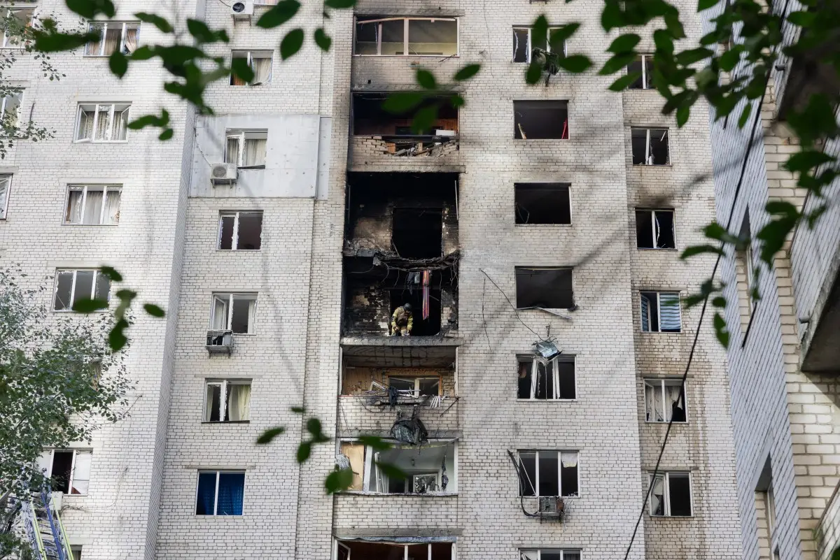 Apartments left charred after strike