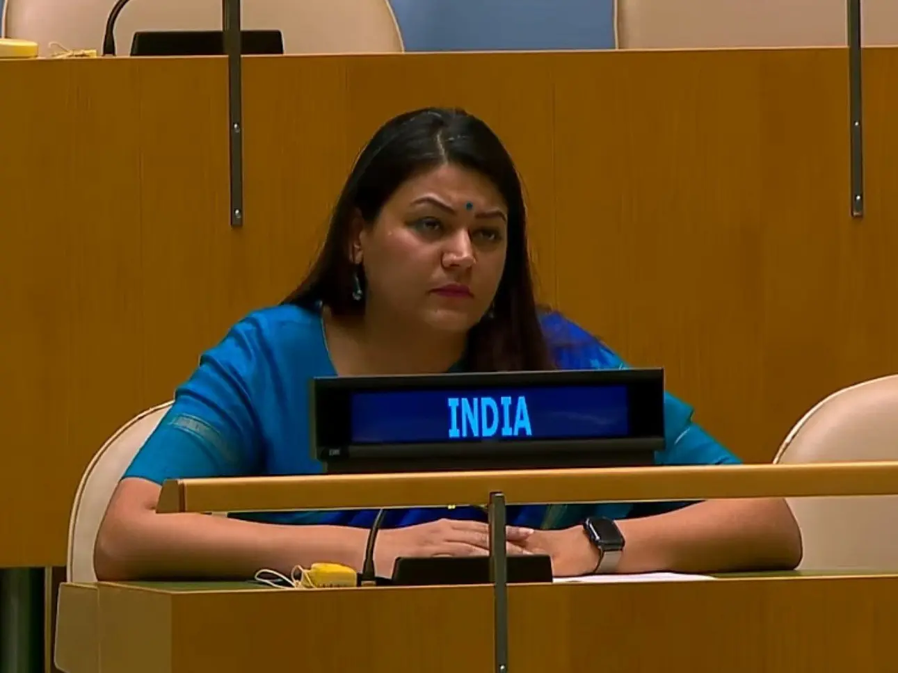 Indian diplomat Petal Gahlot raises deteriorating situation in Pakistan-occupied Kashmir in right of reply at UN Indian diplomat Petal Gahlot raises deteriorating situation in Pakistan-occupied Kashmir in right of reply at UN