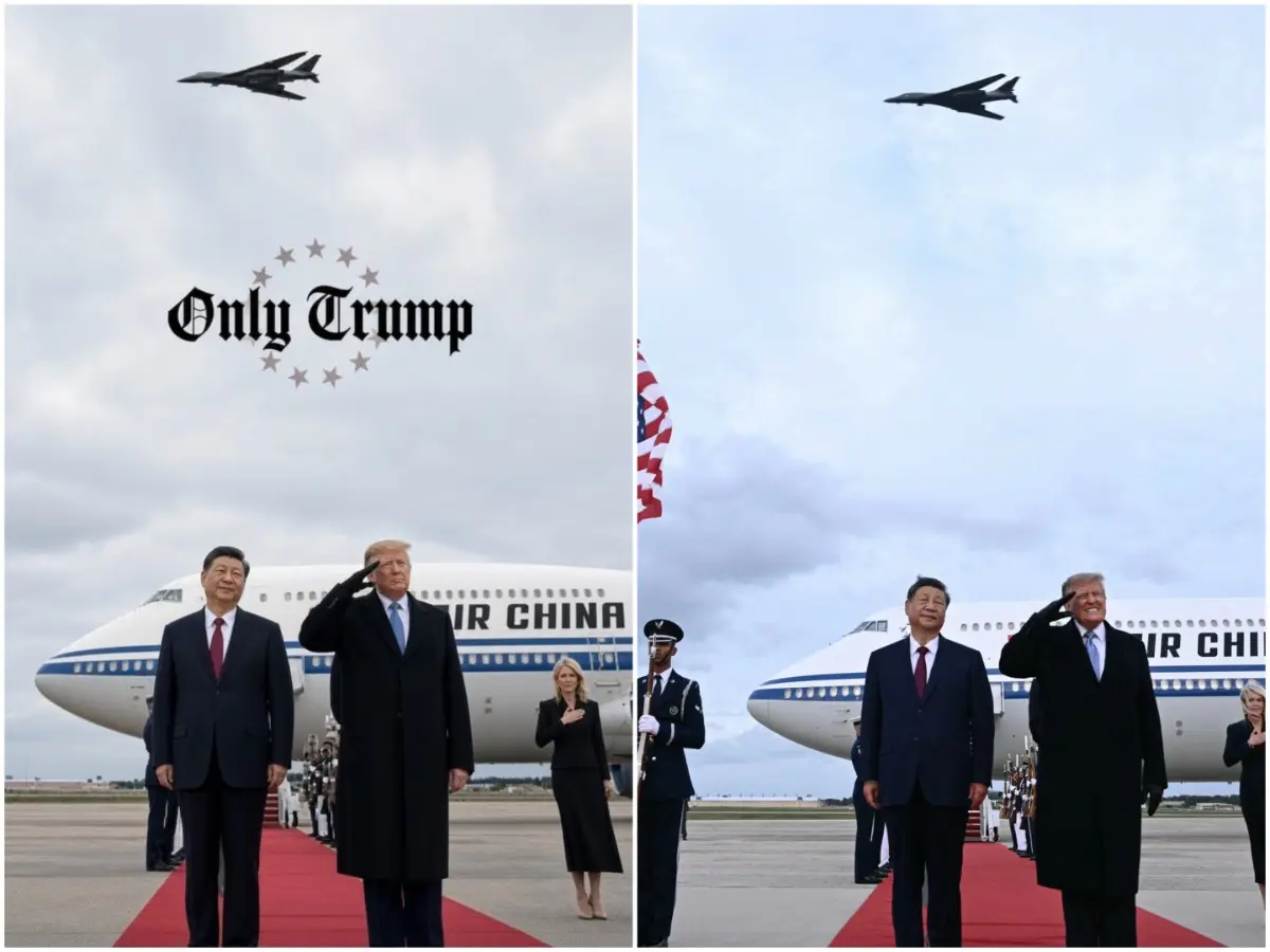 Donald Trump shares image of Xi's arrival in Washington, carries signs of AI